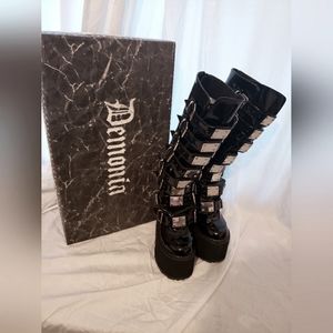 Platform Demonia Swing 815 knee high boots US size 7 (box included)